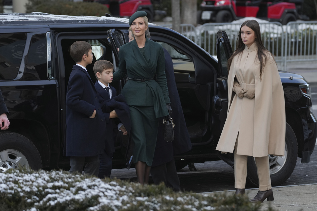 Ivanka Trump and her family arrive for a church service to be attended by President-elect Donald Trump and his wife Melania at St. John