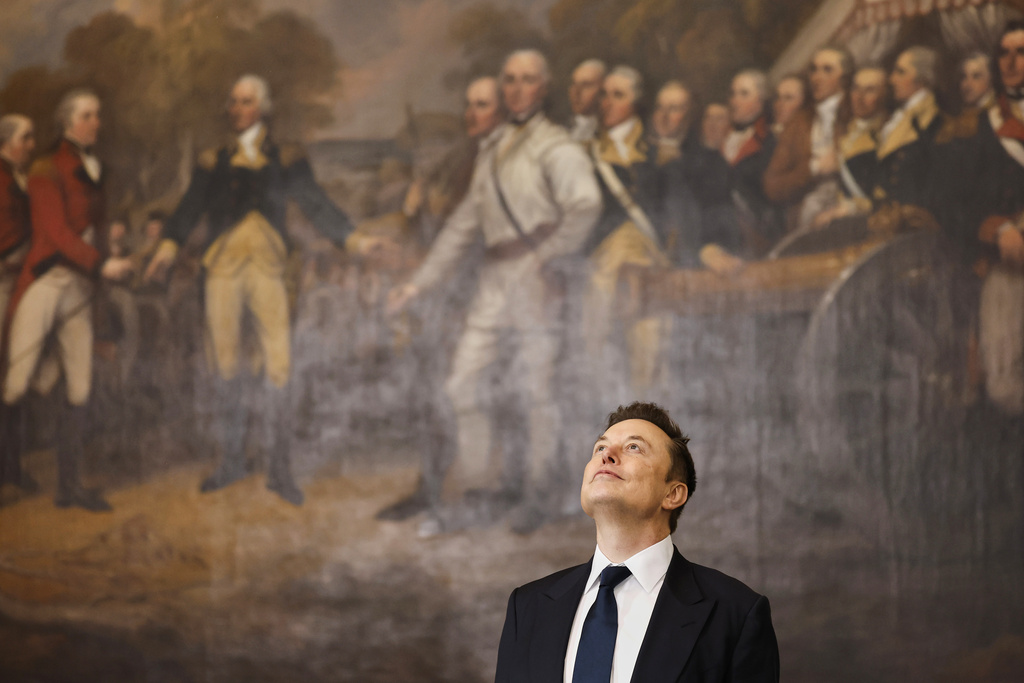 Elon Musk arrives before the 60th Presidential Inauguration in the Rotunda of the U.S. Capitol 