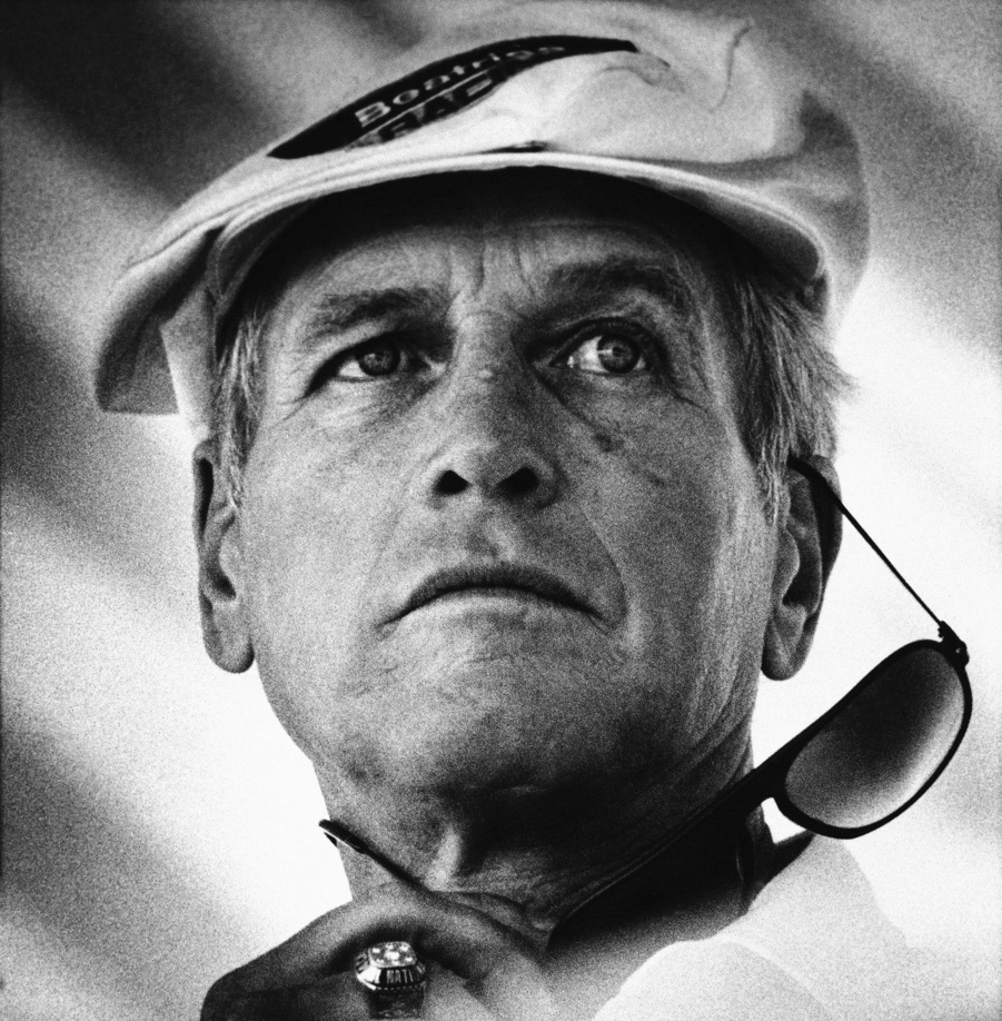 Actor Paul Newman watches racing at the U.S. Grand Prix in East Rutherford, N.J., June 30, 1985.