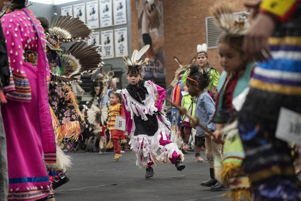 People participate during the BraveNation Powwow and Gather at UNC Pembroke, in Pembroke, N.C.