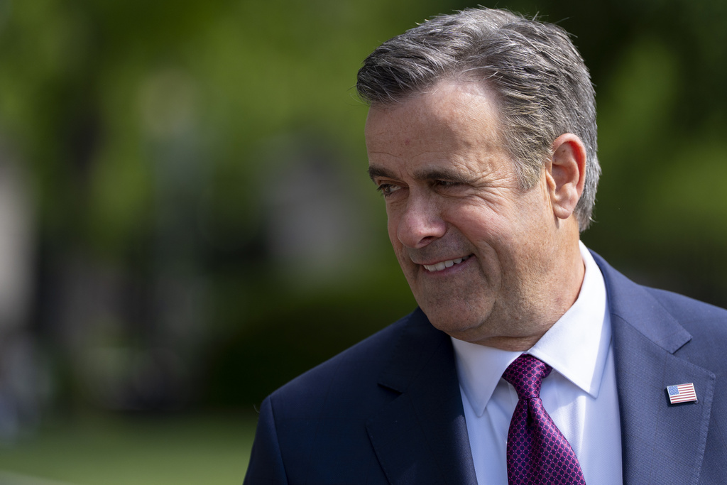 CIA Director John Ratcliffe departs after a television interview at the White House