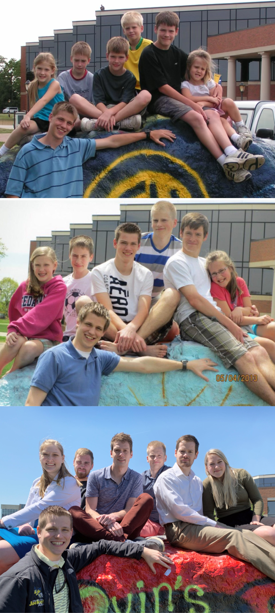 Anna Kauffman, a member of the Cedarville Class of 2025, has attended all of the graduation ceremonies of her siblings at Cedarville. Throughout this time, she had plenty of time for a family photo on the historic Cedarville Rock