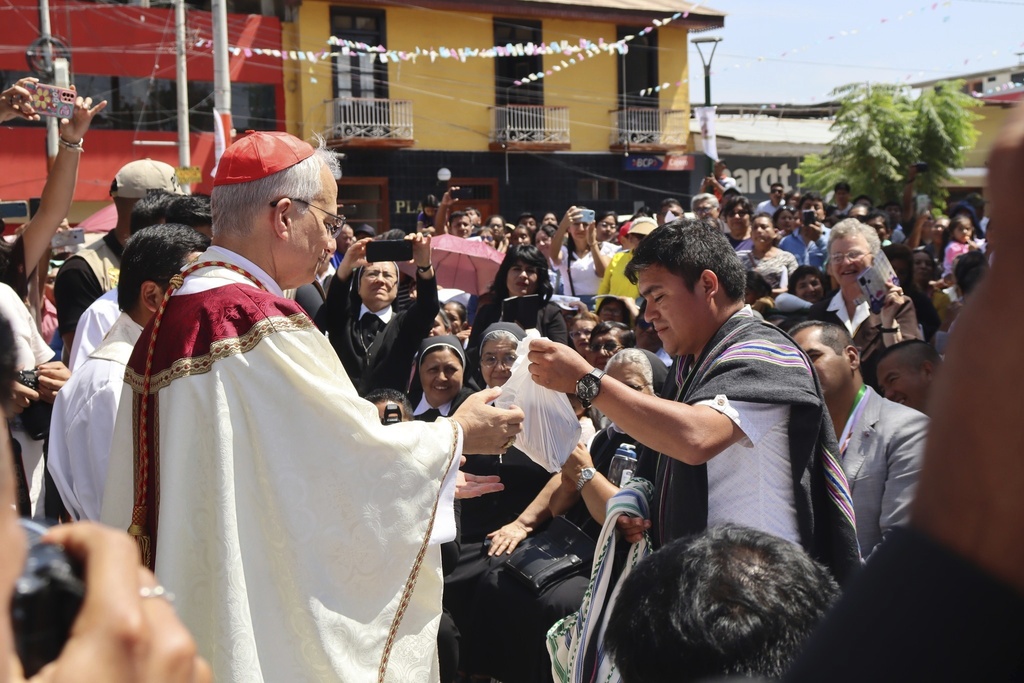Then-Bishop Robert Prevost leads the celebration anniversary of the Diocese in Chulucanas, Peru