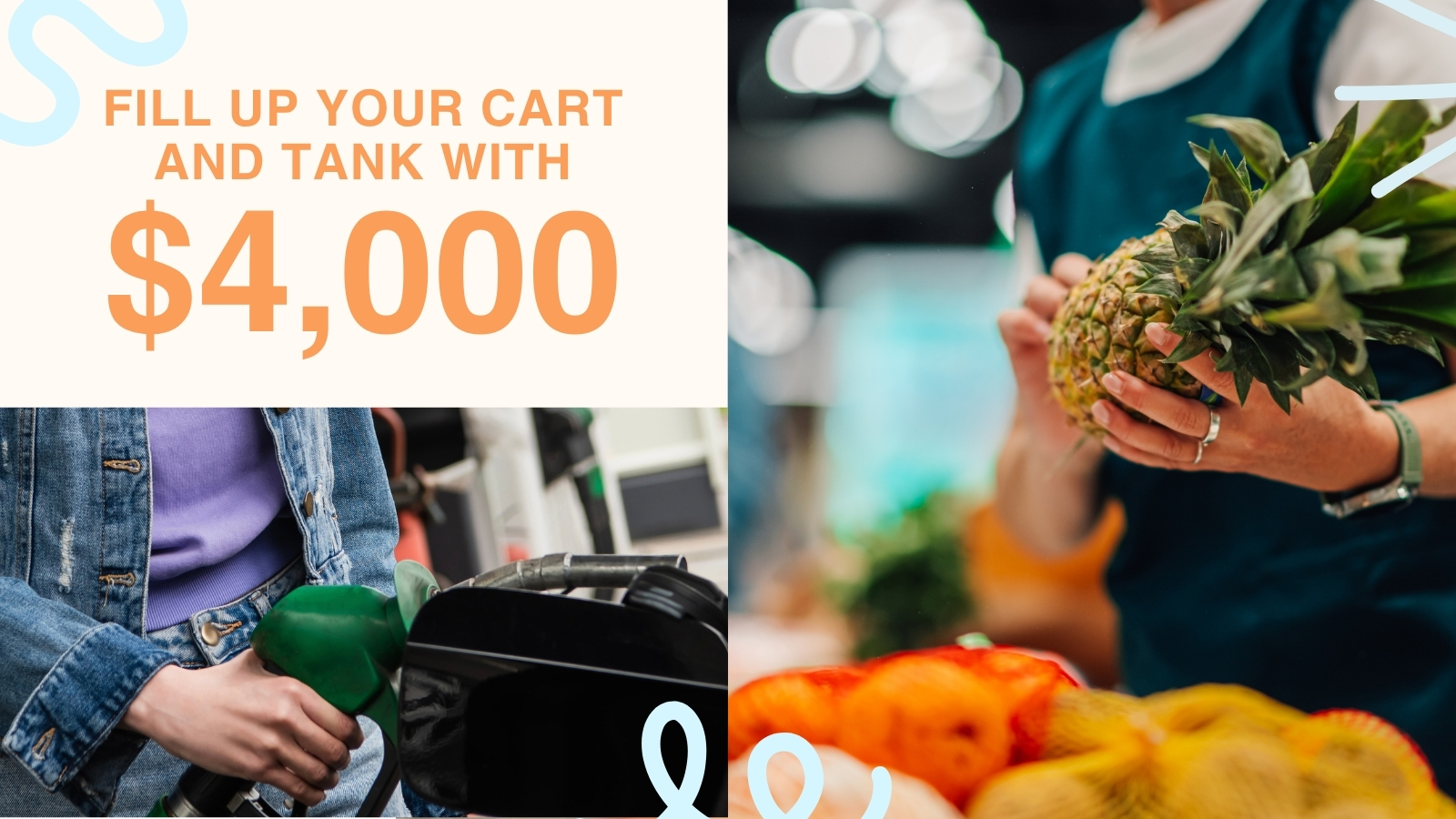 Fill up your cart and tank with 4000 dollars