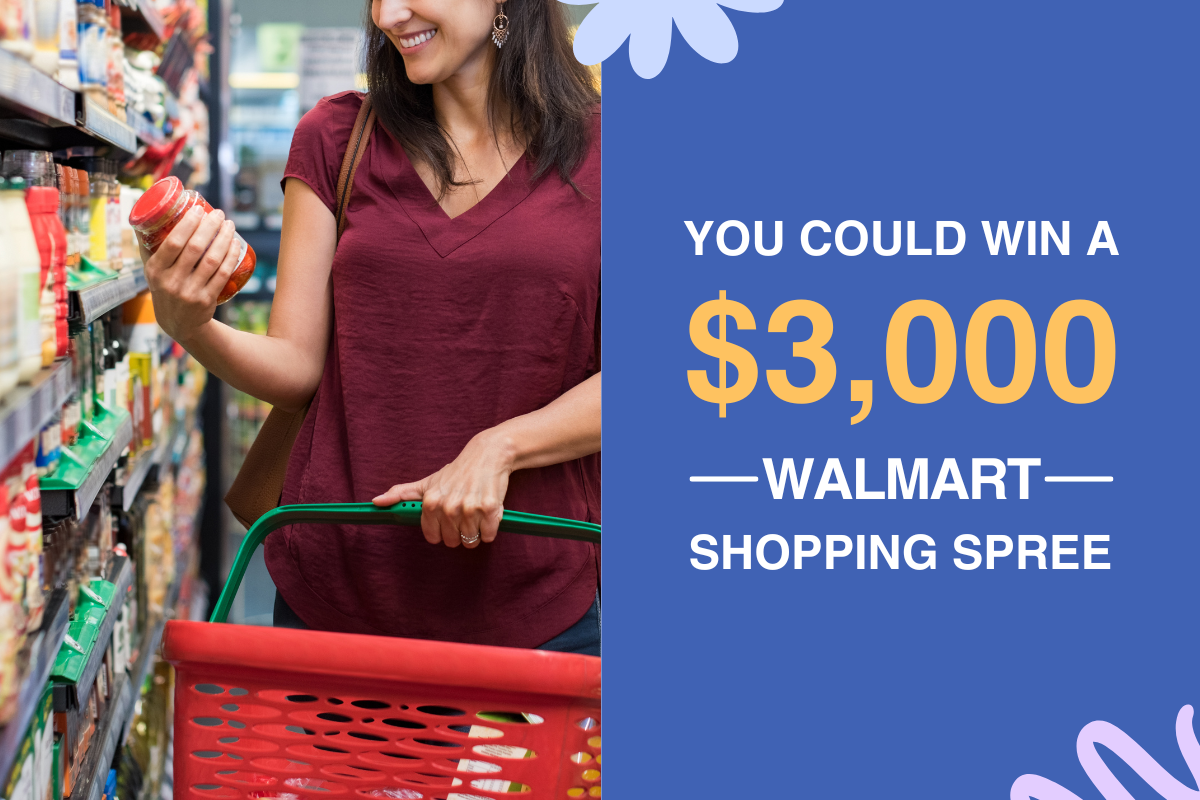 You could win a 3000 dollar Walmart shopping spree